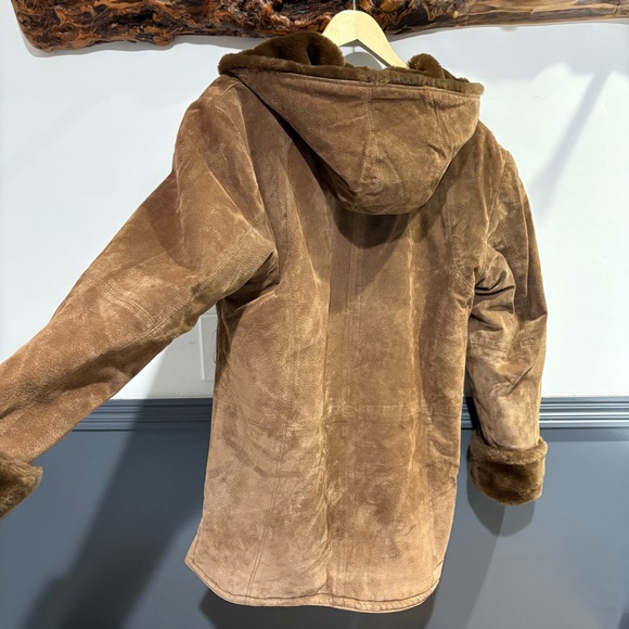 St. John's Bay Women’s Vintage Washable Suede Coat Faux Fur Lined Coat - Picture 3 of 14